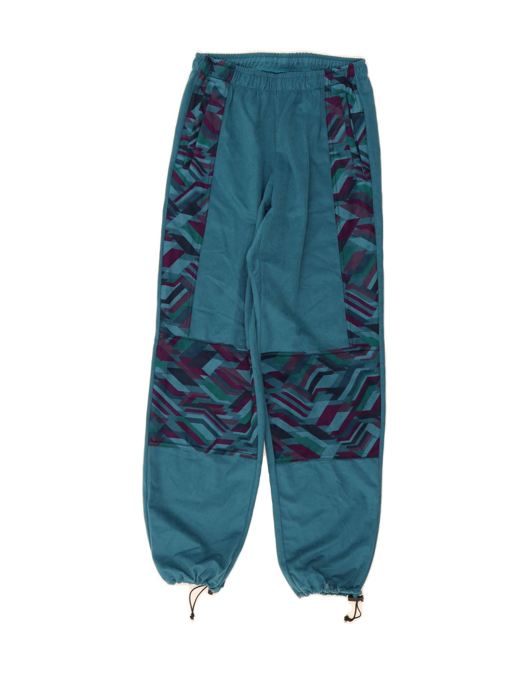 VINTAGE Mens Velvet Full Tracksuit Medium  Blue Geometric Vintage Vintage and Second-Hand Vintage from Messina Hembry 