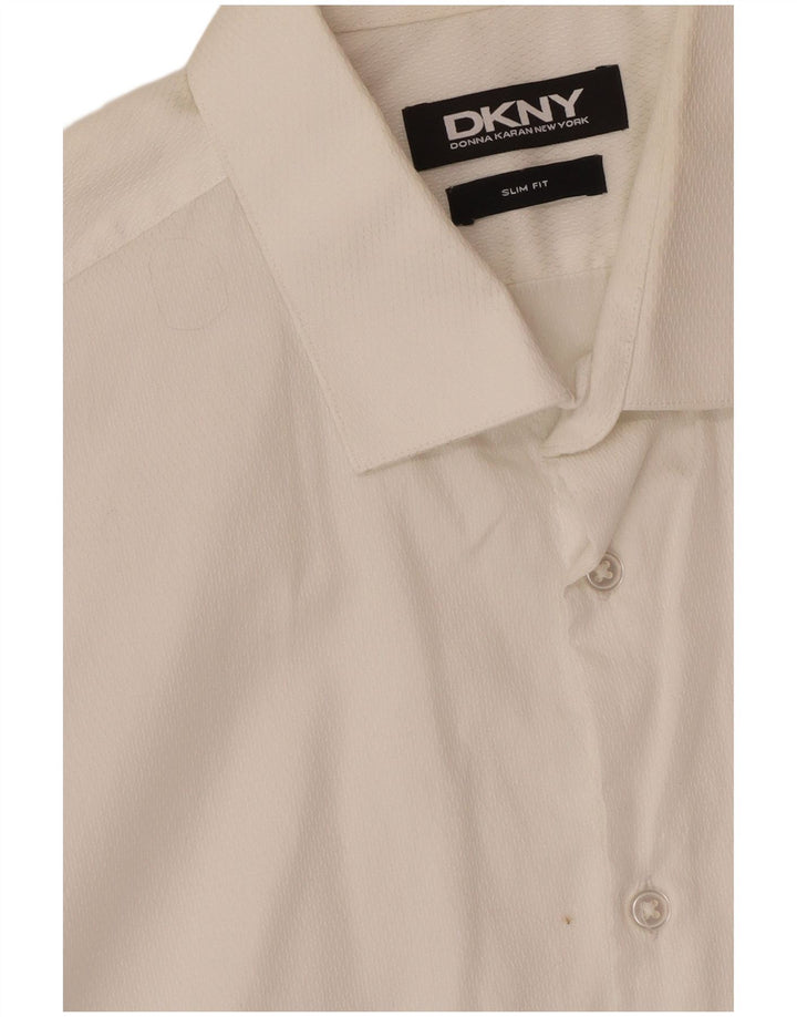Dkny Chemise Slim Fit Homme Blanc Moyen Coton