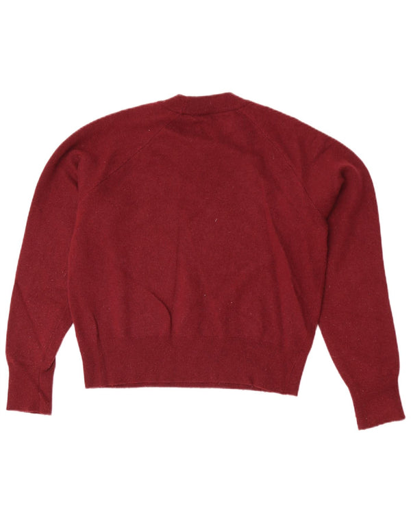 Jack Wills Pull court surdimensionné à col rond pour femme UK 6 XS Bordeaux