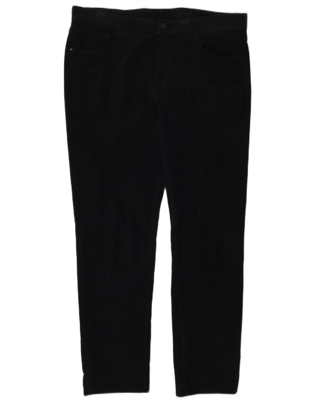 MASSIMO DUTTI Pantalon droit en velours côtelé pour homme EU 44 Large W36 L30 Noir