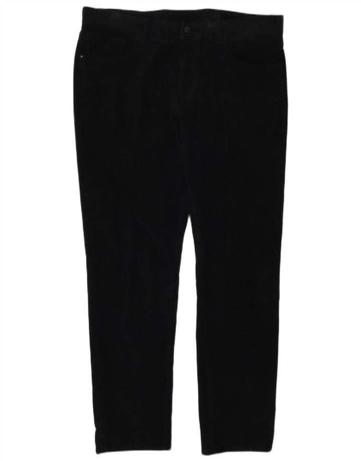 MASSIMO DUTTI Pantalon droit en velours côtelé pour homme EU 44 Large W36 L30 Noir