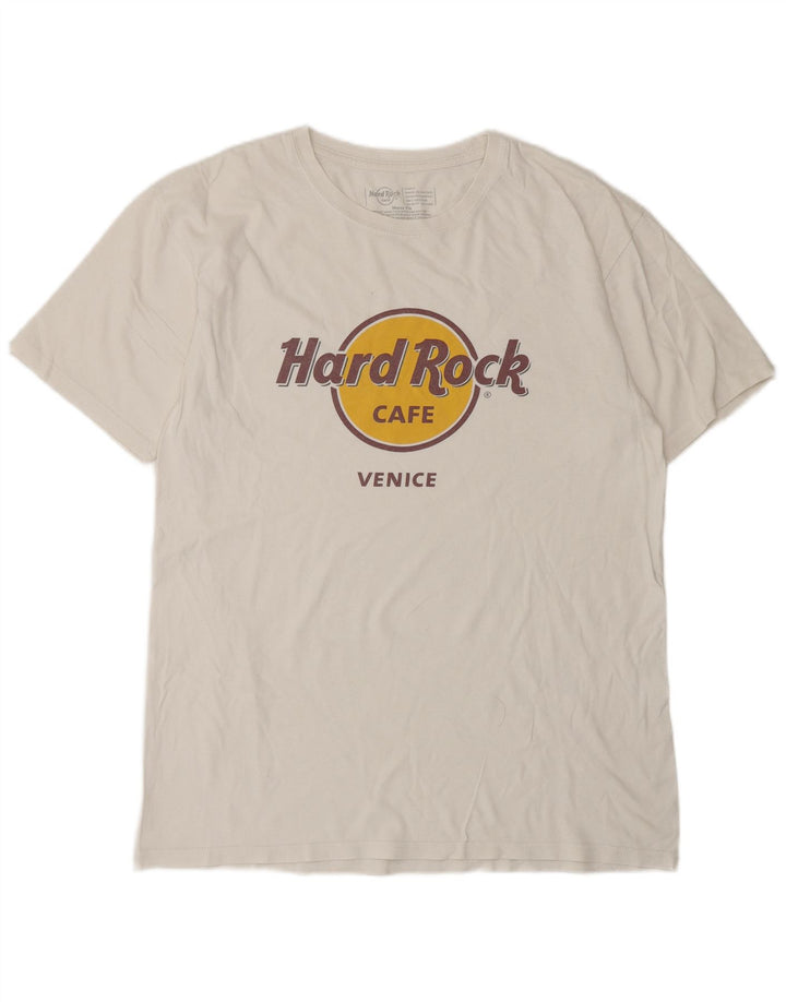HARD ROCK CAFE T-shirt graphique Venice pour hommes, grand coton blanc