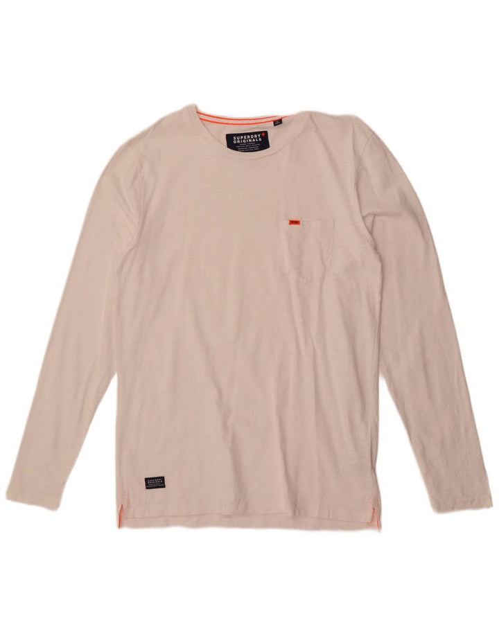 Superdry Haut à manches longues en coton blanc pour homme