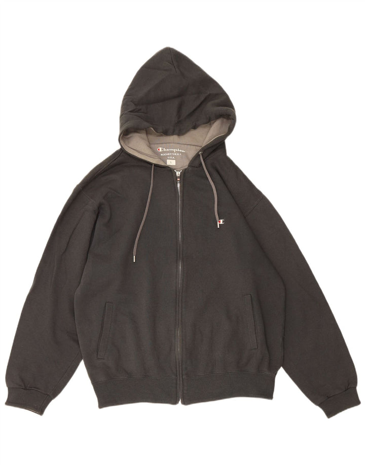 Champion Pull à capuche zippé pour homme, grand coton gris