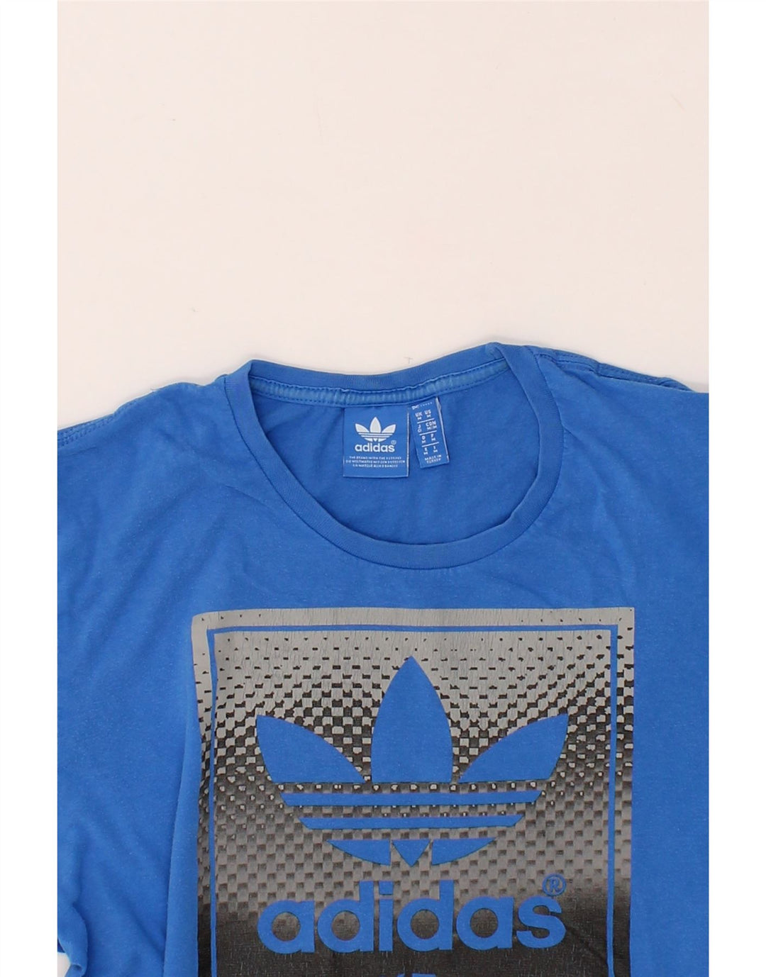 ADIDAS Mens Graphic T-Shirt Top Medium Blue Cotton Vintage Adidas and Second-Hand Adidas from Messina Hembry 