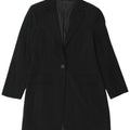 vintage Femme Longline 1 Bouton Blazer Veste IT 46 Grand Noir