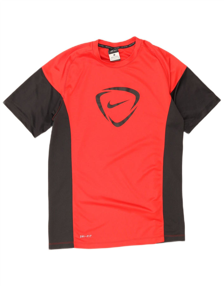 Nike Hommes Dri Fit Graphic T-Shirt Haut Petit Rouge Colorblock Polyester