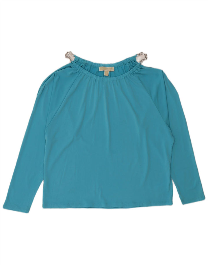 MICHAEL KORS Chemisier à manches longues pour femme UK 18 XL Bleu Polyester
