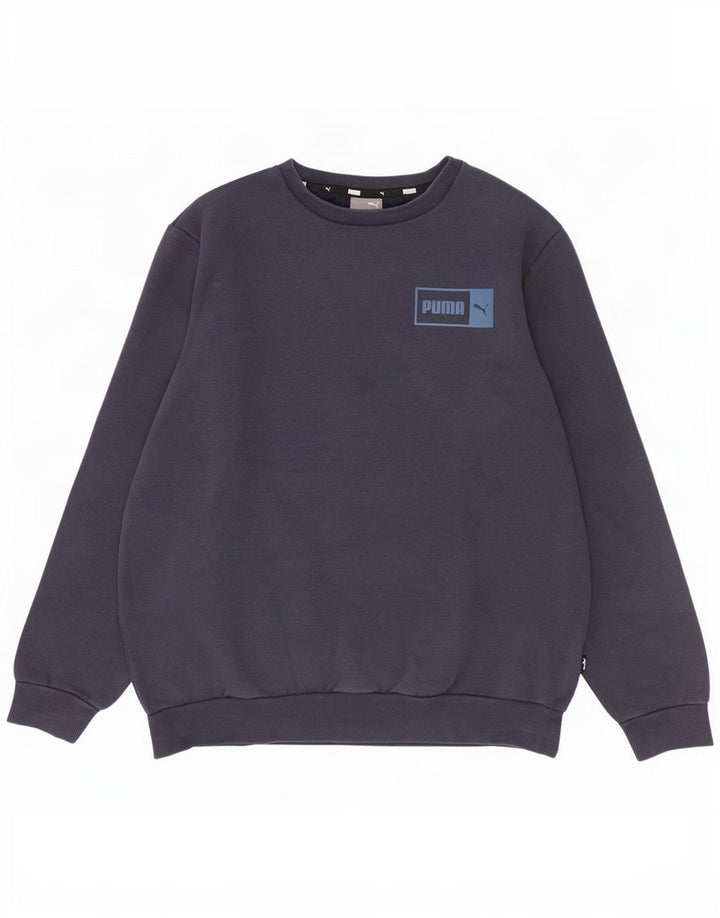 Puma Sweatshirt Jumper Homme Bleu Marine Moyen Coton