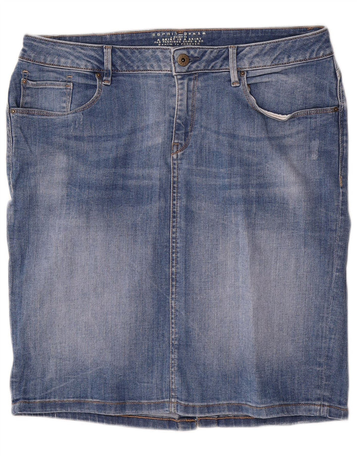 Esprit Jupe en Jean Femme W34 Large Bleu Coton