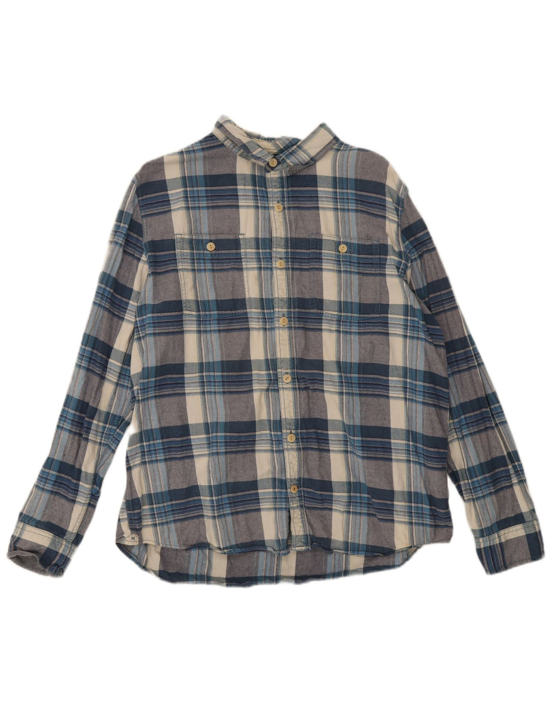 Fat Face Chemise Flanelle Homme XL Bleu Plaid Coton