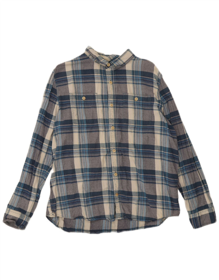 Fat Face Chemise Flanelle Homme XL Bleu Plaid Coton