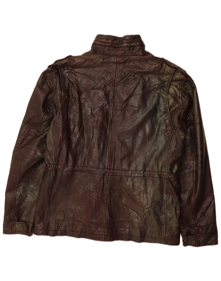 Veste en cuir homme vintage IT 54 2XL Cuir marron