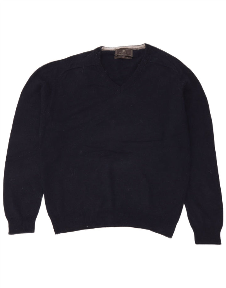 Marks & Spencer Pull coupe classique à col en V pour homme Bleu marine Taille L