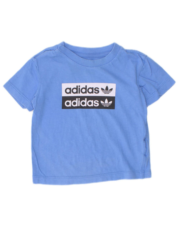 Adidas T-shirt graphique bébé garçon 9-12 mois bleu coton