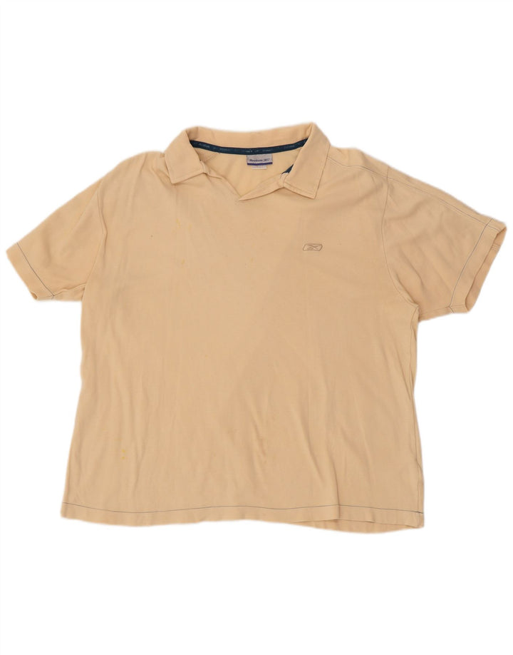 REEBOK Polo Homme Coton Beige Moyen