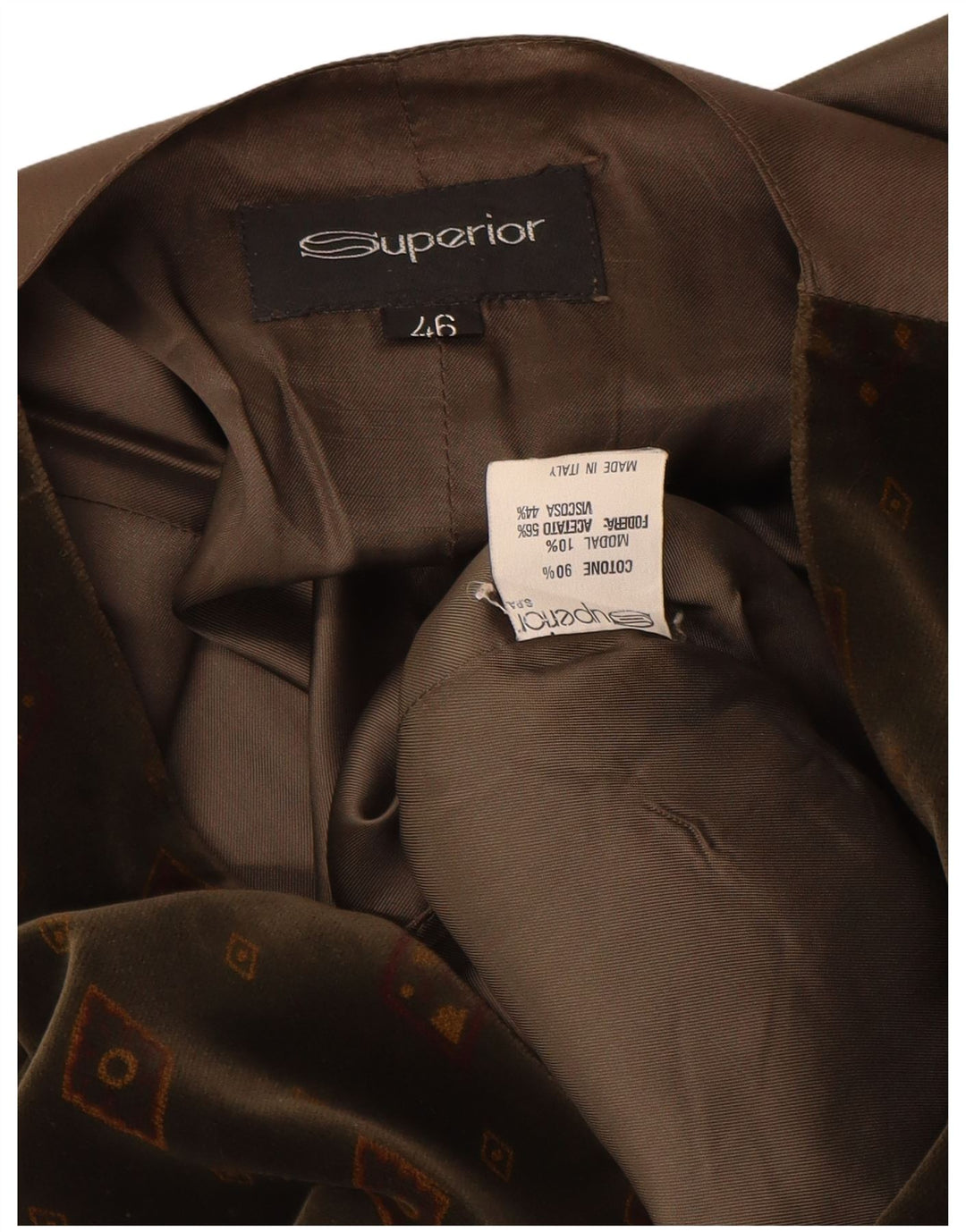 Gilet Femme Superior IT 46 Grand Coton Géométrique Marron