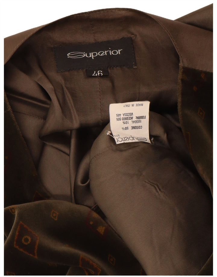 Gilet Femme Superior IT 46 Grand Coton Géométrique Marron