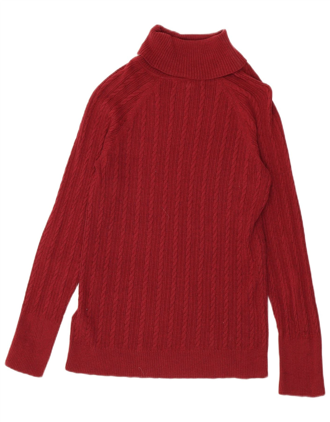 Eddie Bauer Pull col roulé pour femme UK 12 Rouge moyen Coton