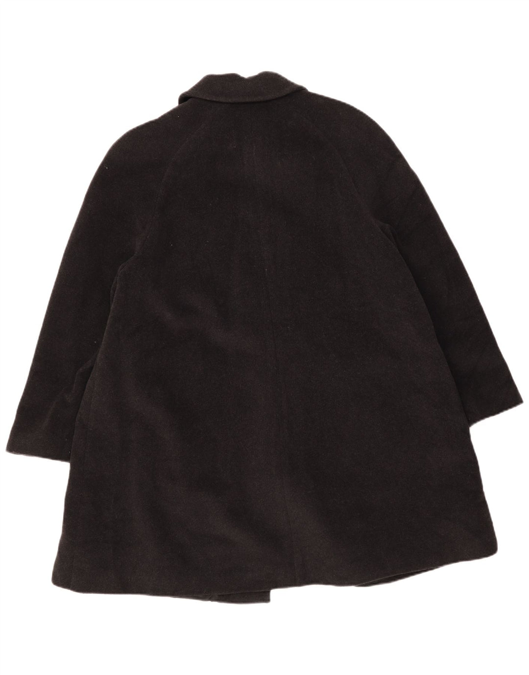 vintage Femme Pardessus IT 44 Laine Noire Moyenne