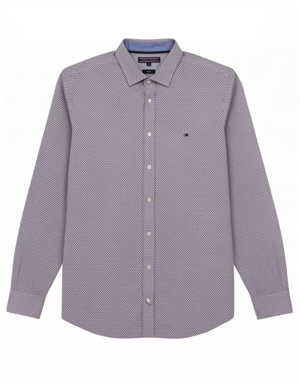 Tommy Hilfiger Chemise Slim Fit Homme Bleu Moyen Géométrique Coton