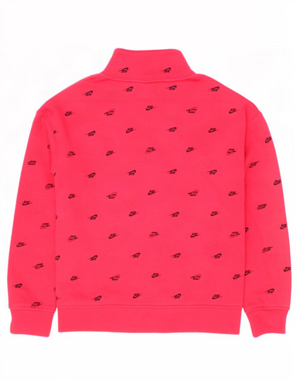 Nike Girls Graphic 1/4 Zip Sweatshirt Jumper 6-7 ans Grand Rouge Coton