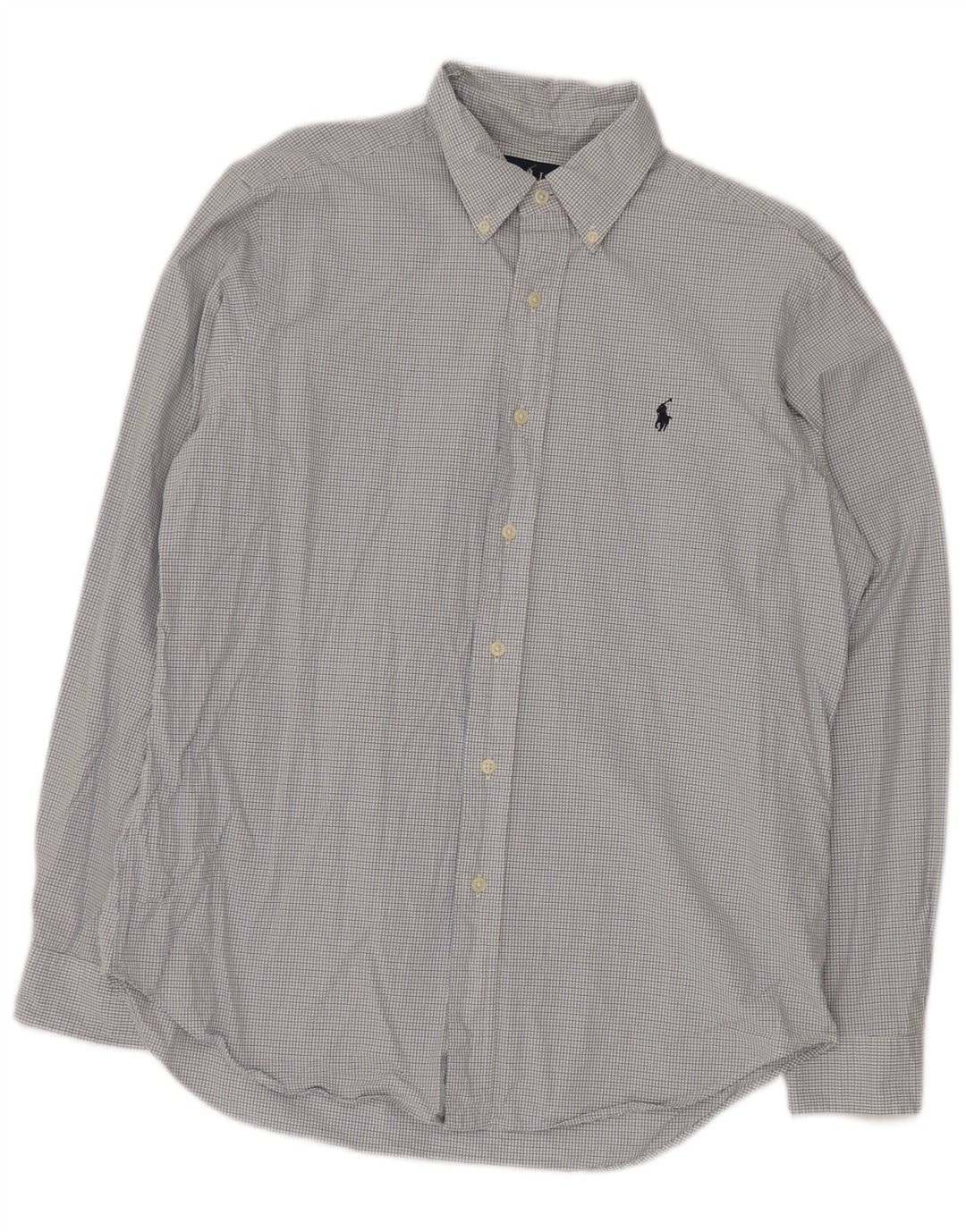 RALPH LAUREN Chemise Homme Taille 15 1/2 Coton Vichy Bleu Moyen