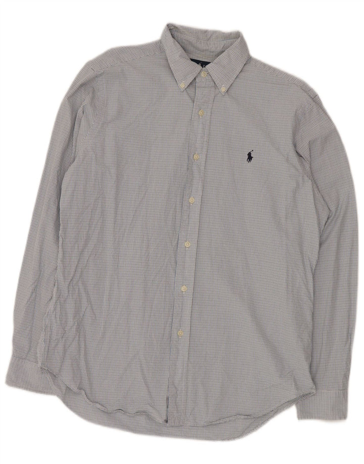 RALPH LAUREN Chemise Homme Taille 15 1/2 Coton Vichy Bleu Moyen