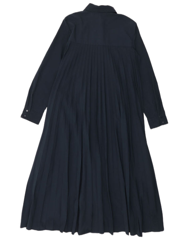 Zara Robe chemise surdimensionnée pour femme UK 6 XS Bleu marine Polyester