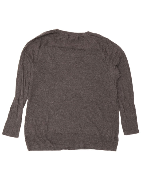 Eddie Bauer Pull col rond pour femme UK 18 XL Coton moucheté gris