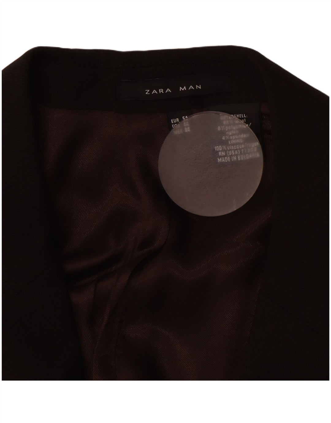 ZARA Veste blazer à 2 boutons pour homme EU 54 XL en laine marron