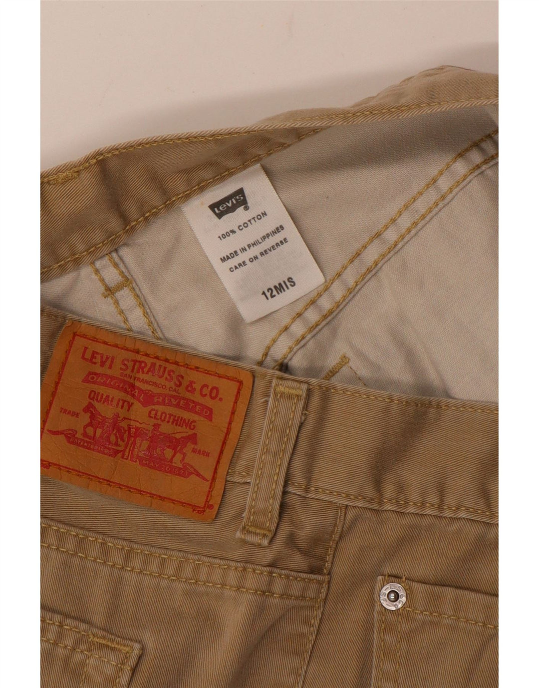 Levi's Short décontracté pour femme US 12 Large W32 Coton beige