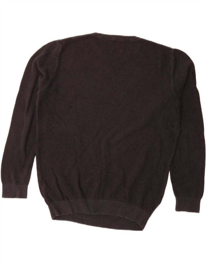 ZARA Pull ras du cou pour homme en coton noir moyen