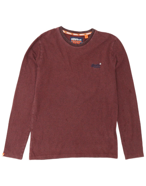 Superdry Haut à manches longues en coton bordeaux pour homme