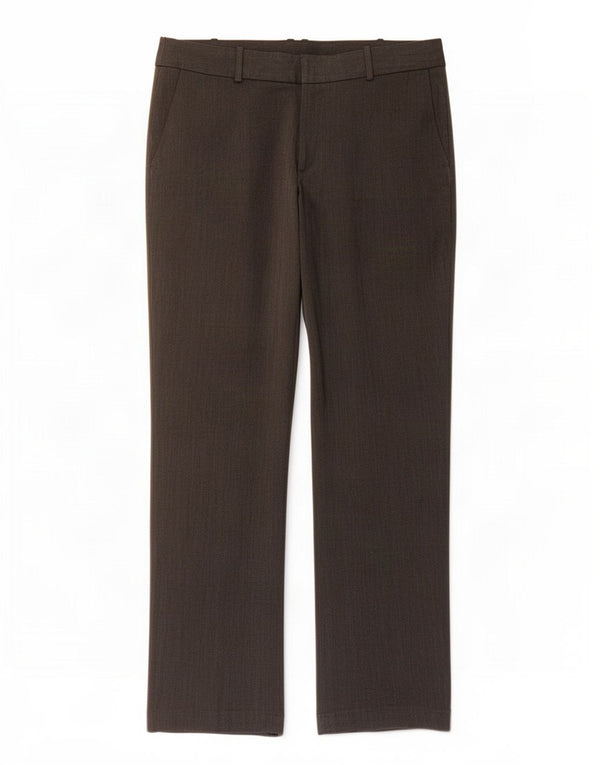 Zara Womens Straight Casual Trousers EU 44 XL W34 L33 Brown Polyester