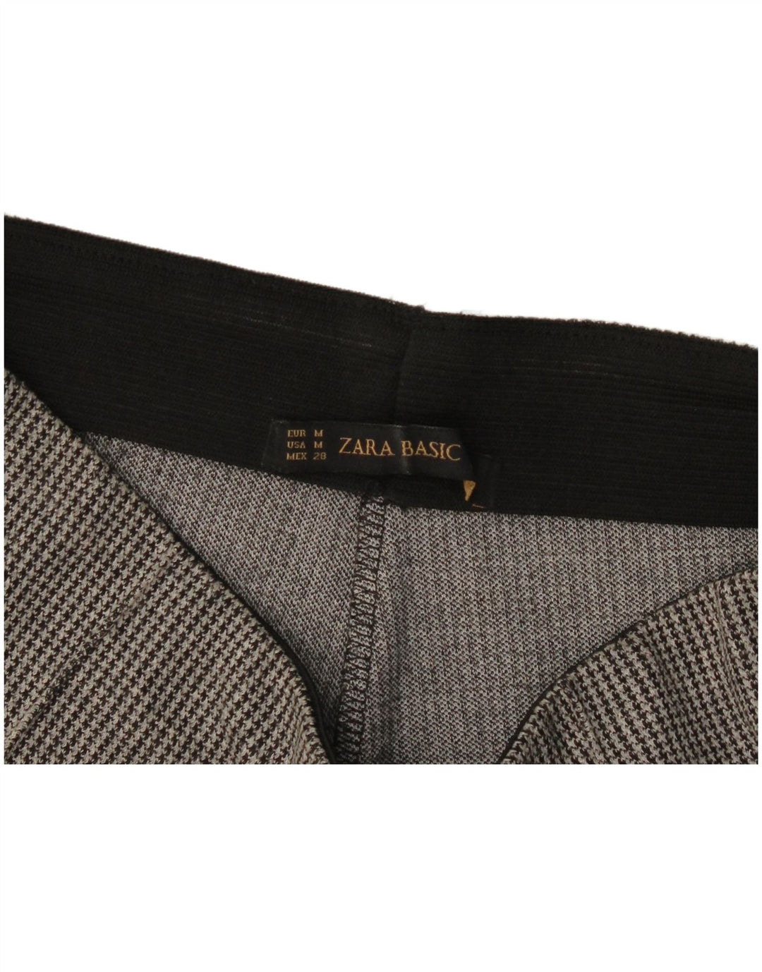 Zara Pantalon décontracté Stirrup pour femme UK 12 Gris moyen pied-de-poule