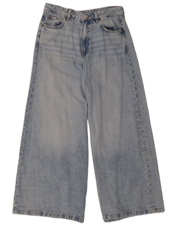 Marks & Spencer Jean taille haute jambe large pour femme UK 12 Medium W30 L28 Bleu