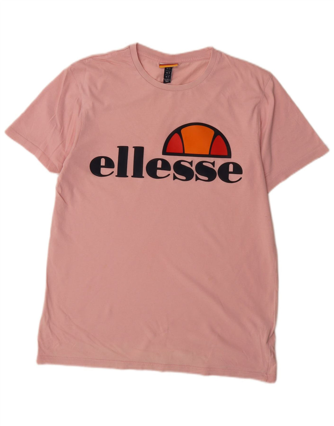 ELLESSE Mens Graphic T-Shirt Top Small Pink Cotton