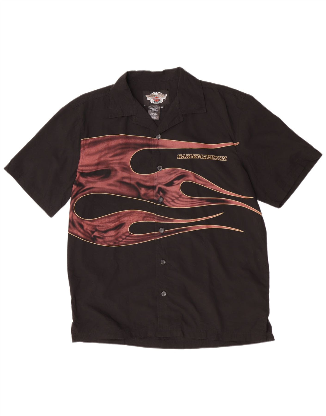 Harley Davidson Chemise graphique à manches courtes pour homme Noir moyen Moto