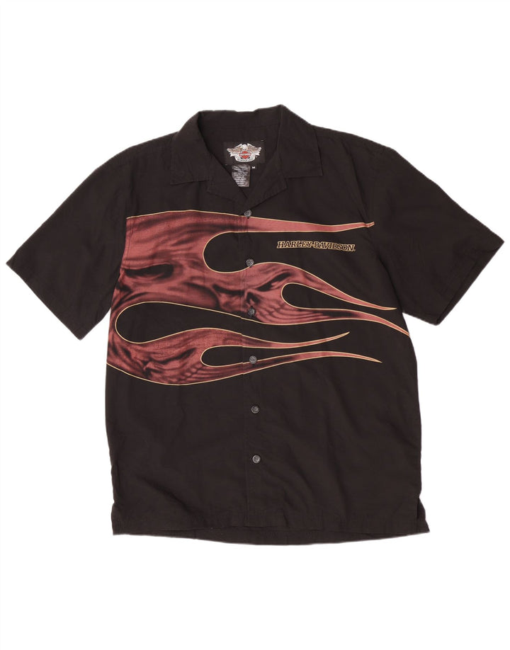 Harley Davidson Chemise graphique à manches courtes pour homme Noir moyen Moto