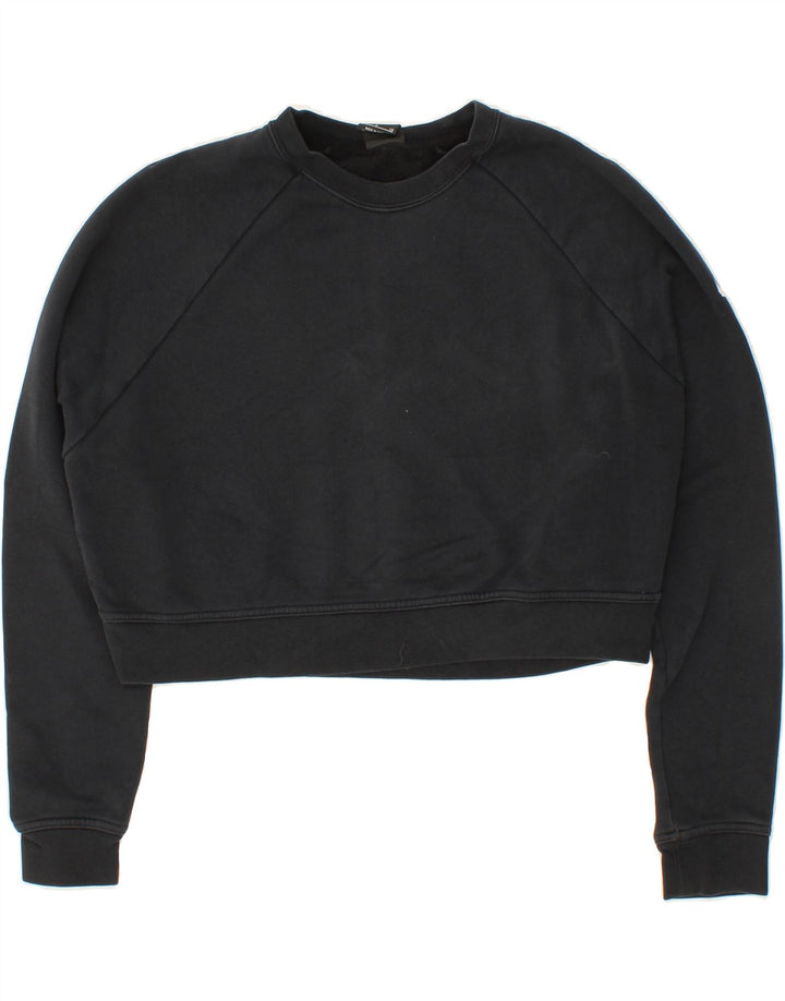 NIKE Womens Oversized Crop Sweatshirt Jumper UK 10 Small Black Polyester Vintage Nike and Second-Hand Nike from Messina Hembry 
