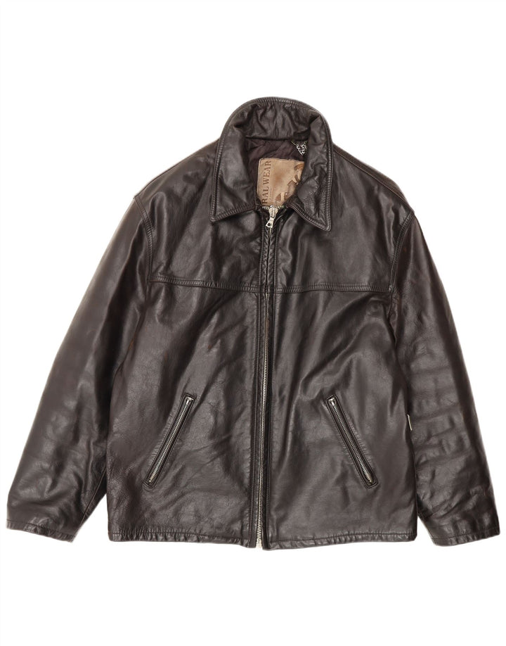 Conbipel Veste en cuir pour homme Natural Wear UK 38 Cuir marron moyen