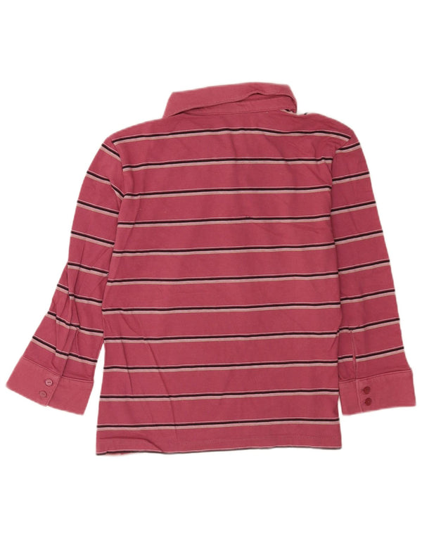 Nike Polo à manches 3/4 pour femme UK 16/18 XL en coton rayé rose
