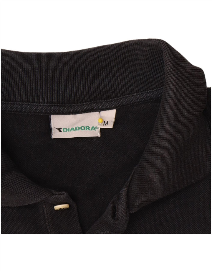Diadora Polo Homme Noir Moyen Coton