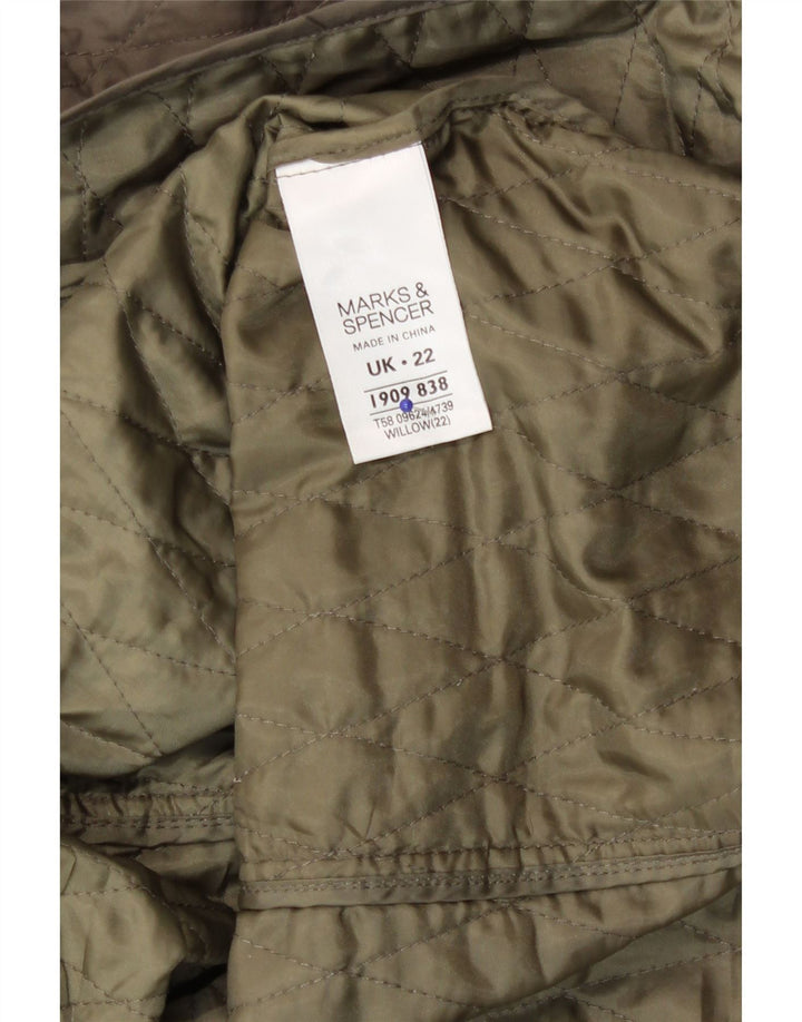 Marks & Spencer Veste matelassée pour femme UK 22 3XL Vert Polyester