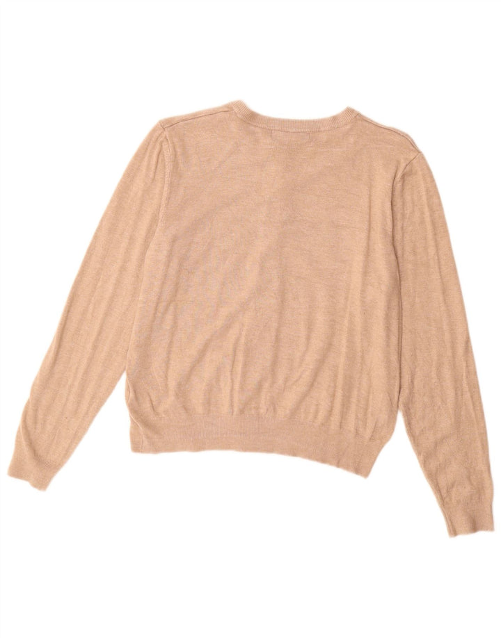 MARKS & SPENCER Pull Cardigan Femme UK 12 Viscose Beige Moyen