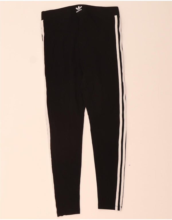 ADIDAS Leggings Femme UK 12/14 Coton Noir Moyen
