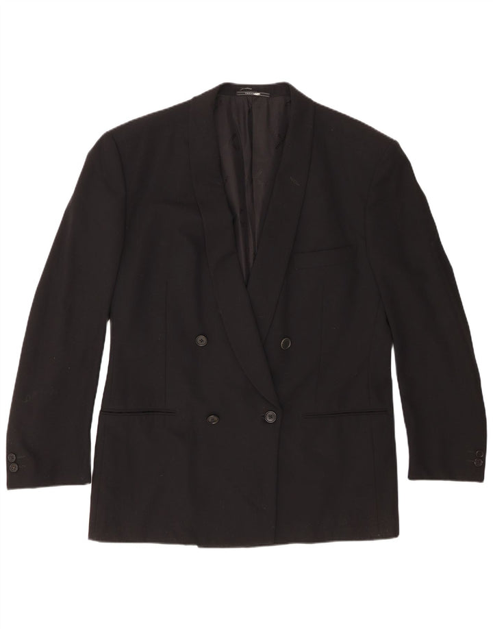 Trussardi Veste Blazer Croisée IT 52 XL Noir Laine Vierge Homme