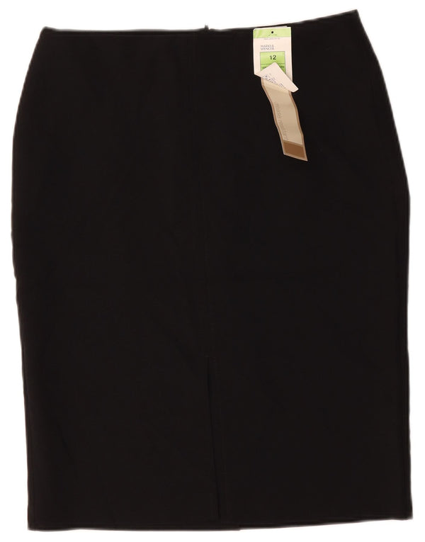 Marks & Spencer Jupe crayon pour femme UK 12 Medium W34 Noir Polyester