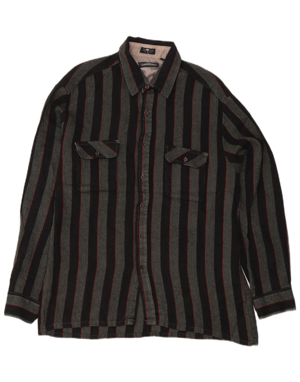 Backpacker Surchemise Homme Grande Chemise Rayée Grise Acrylique